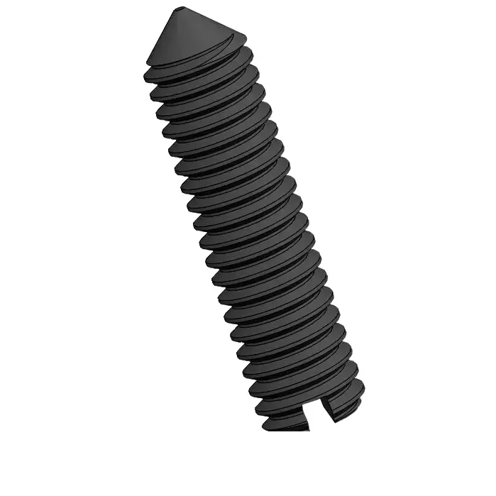 M2.5 x 10mm Slotted Cone Point Set Screw Steel Black DIN553