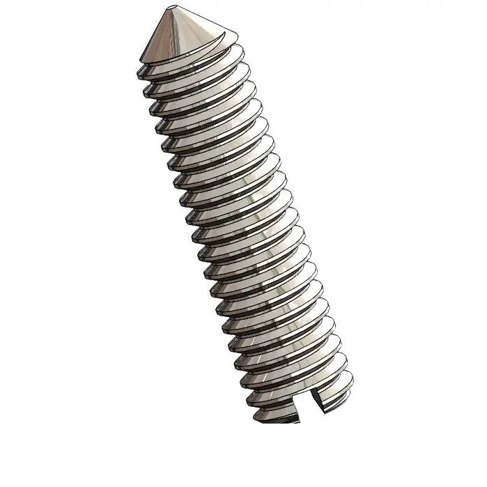 M2.5 x 10mm Slotted Cone Point Set Screw SUS304 Stainless Steel Inox DIN553