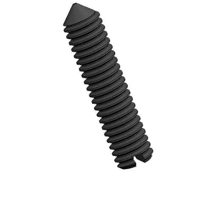 M2.5 x 11mm Slotted Cone Point Set Screw Steel Black DIN553