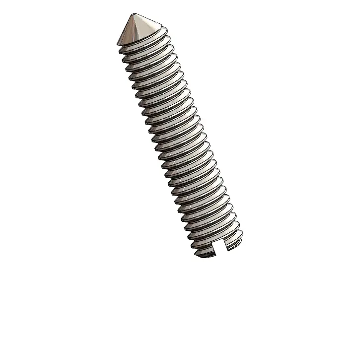 M2.5 x 12mm Slotted Cone Point Set Screw SUS304 Stainless Steel Inox DIN553