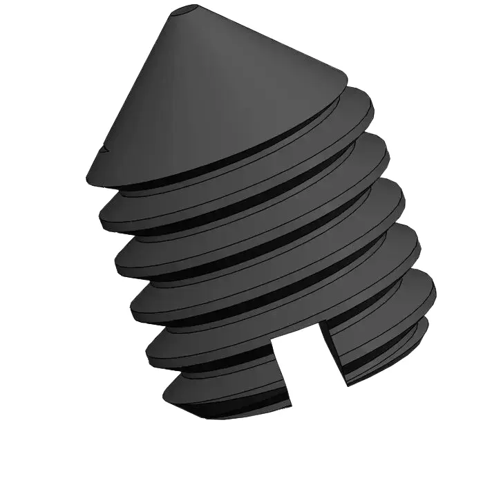 M3 x 4mm Slotted Cone Point Set Screw Steel Black DIN553