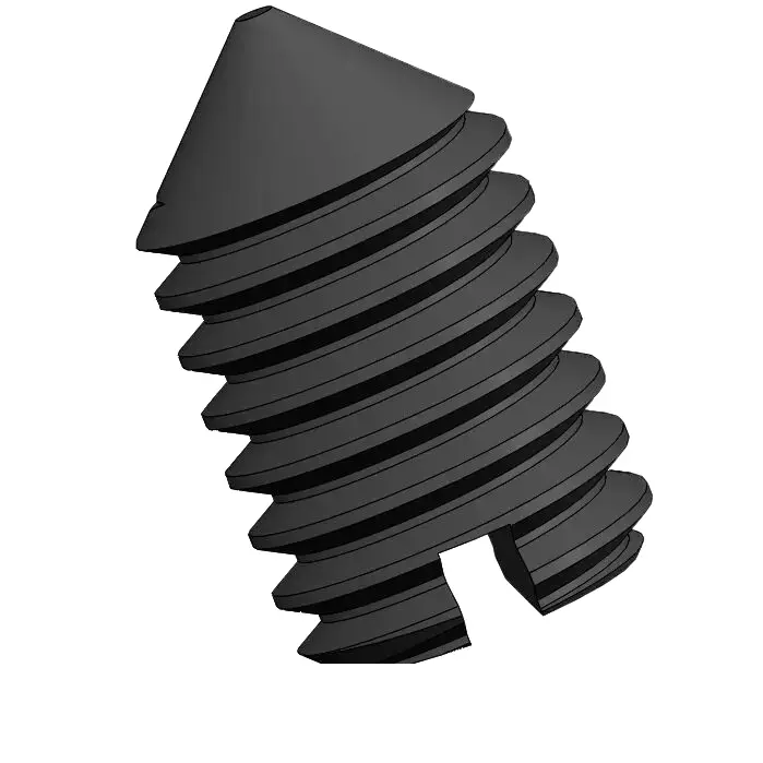 M3 x 5mm Slotted Cone Point Set Screw Steel Black DIN553