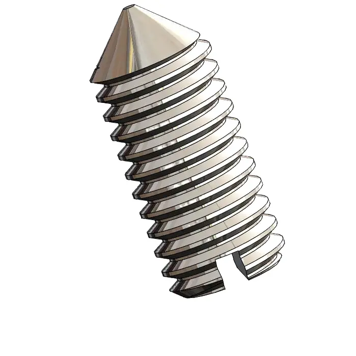 M3 x 7mm Slotted Cone Point Set Screw SUS304 Stainless Steel Inox DIN553
