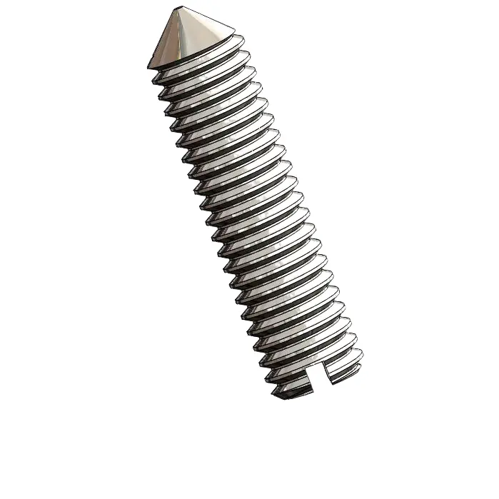 M3 x 12mm Slotted Cone Point Set Screw SUS304 Stainless Steel Inox DIN553