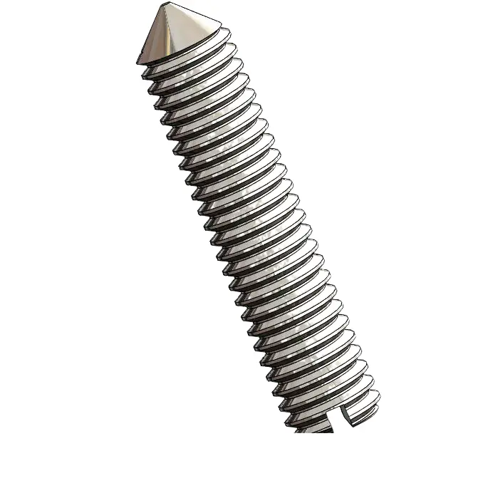 M3 x 14mm Slotted Cone Point Set Screw SUS304 Stainless Steel Inox DIN553