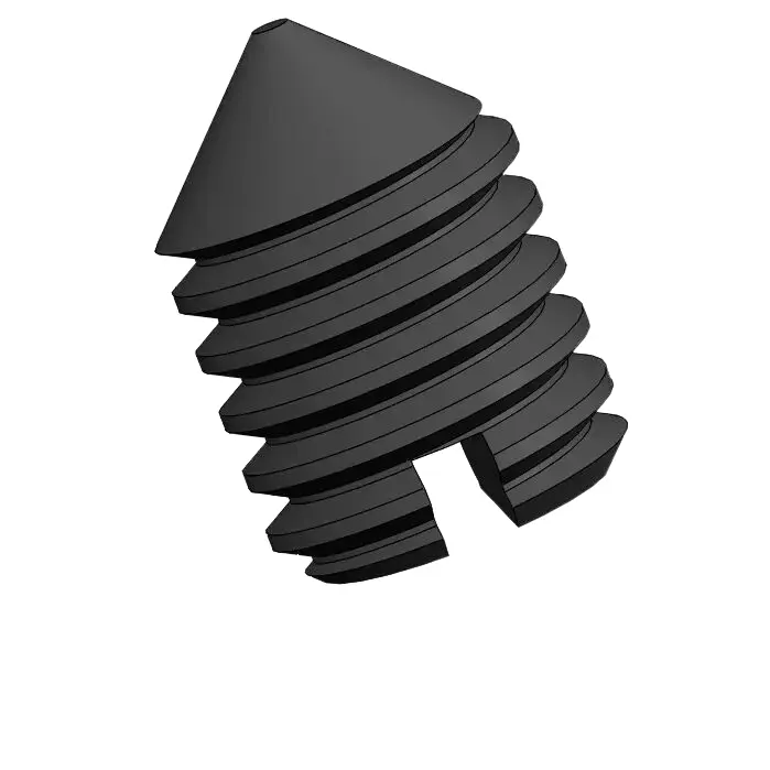 M3.5 x 5mm Slotted Cone Point Set Screw 12.9 Carbon Steel Black DIN553