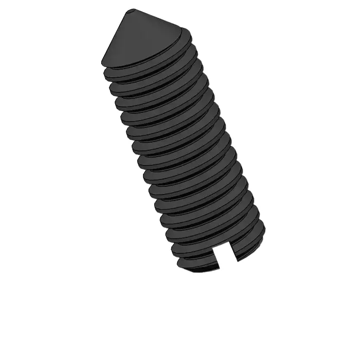 M3.5 x 10mm Slotted Cone Point Set Screw Steel Black DIN553