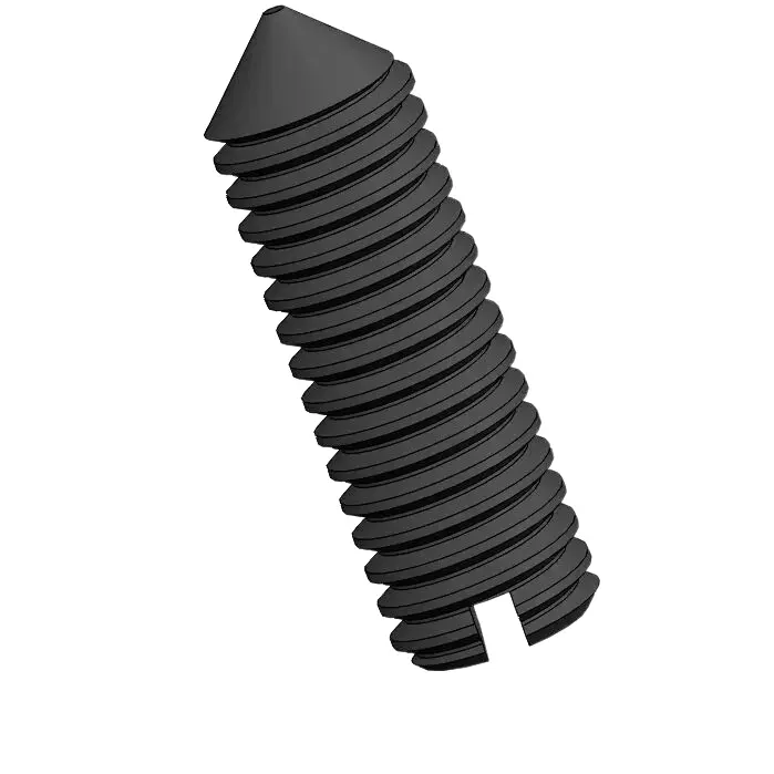 M3.5 x 11mm Slotted Cone Point Set Screw 12.9 Carbon Steel Black DIN553