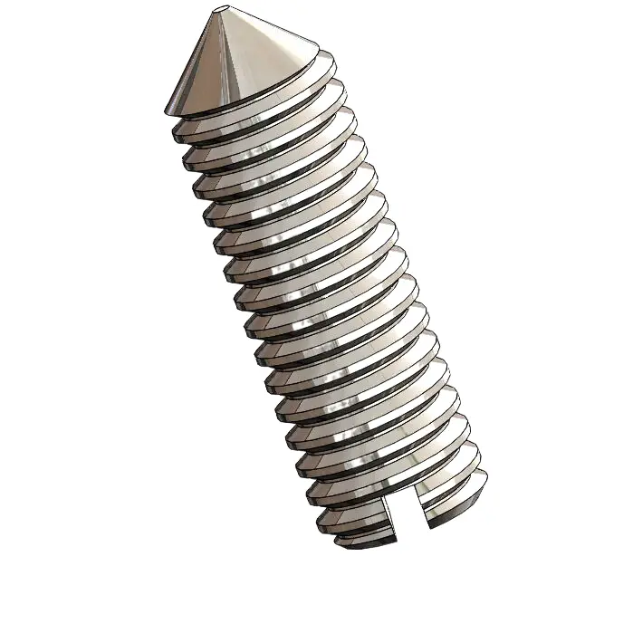 M3.5 x 11mm Slotted Cone Point Set Screw SUS304 Stainless Steel Inox DIN553