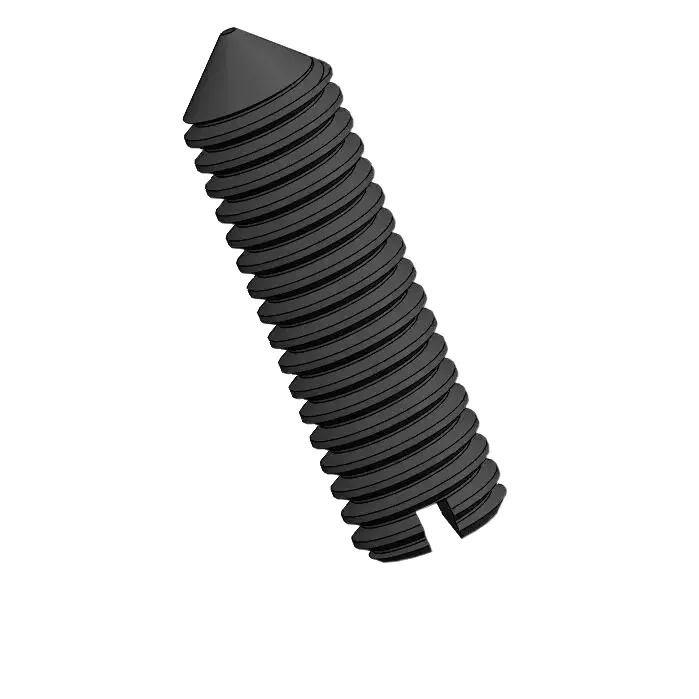M3.5 x 12mm Slotted Cone Point Set Screw Steel Black DIN553