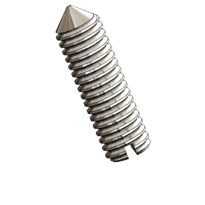 M3.5 x 12mm Slotted Cone Point Set Screw SUS304 Stainless Steel Inox DIN553