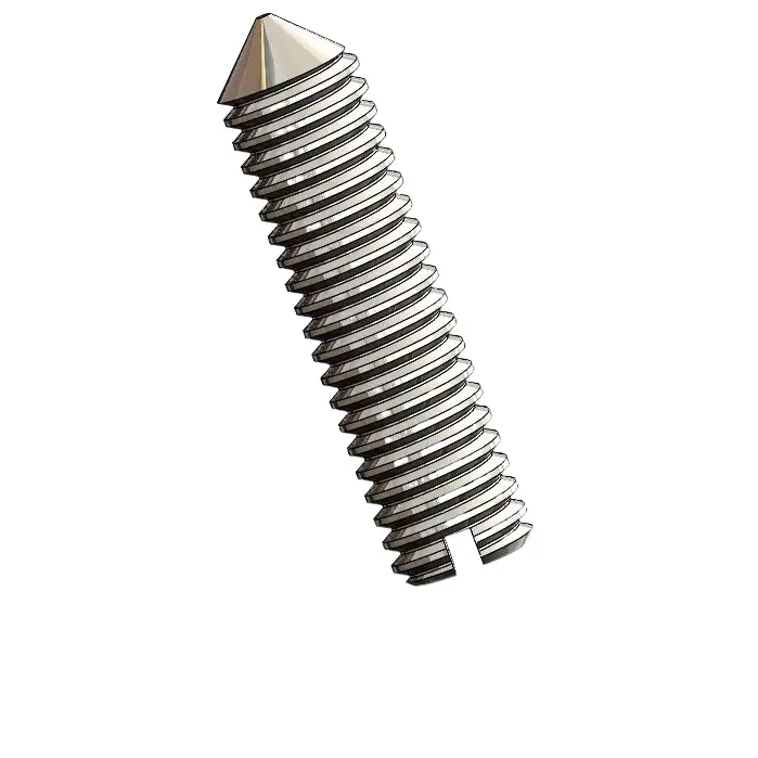 M3.5 x 14mm Slotted Cone Point Set Screw SUS304 Stainless Steel Inox DIN553