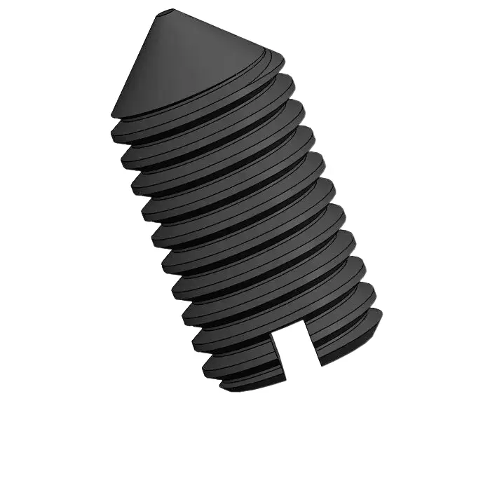 M4 x 8mm Slotted Cone Point Set Screw Steel Black DIN553