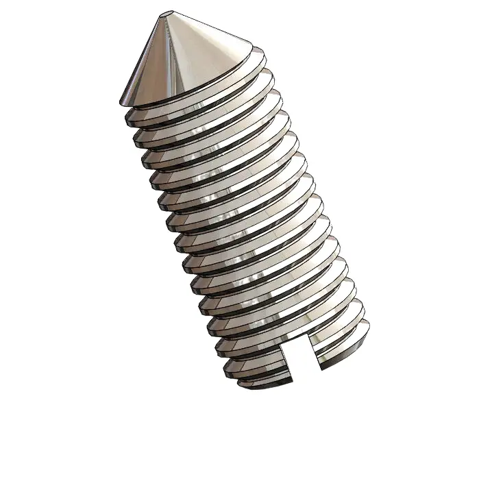 M4 x 10mm Slotted Cone Point Set Screw SUS304 Stainless Steel Inox DIN553