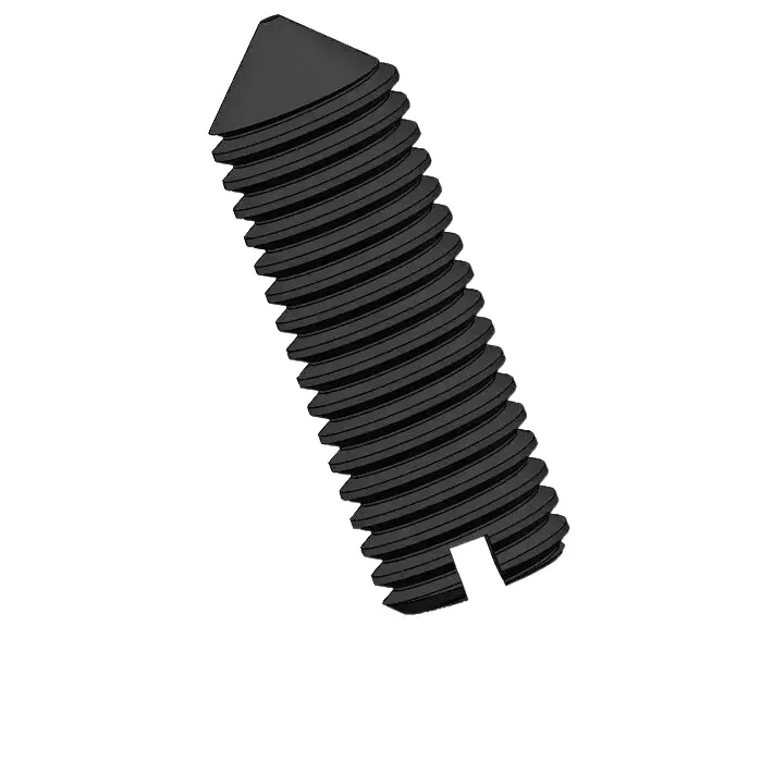 M4 x 12mm Slotted Cone Point Set Screw Steel Black DIN553