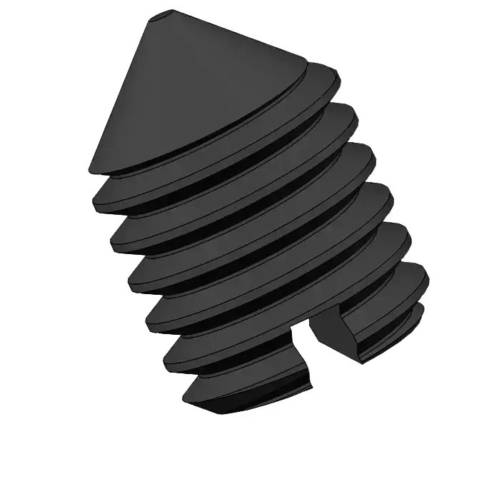 M5 x 7mm Slotted Cone Point Set Screw Steel Black DIN553