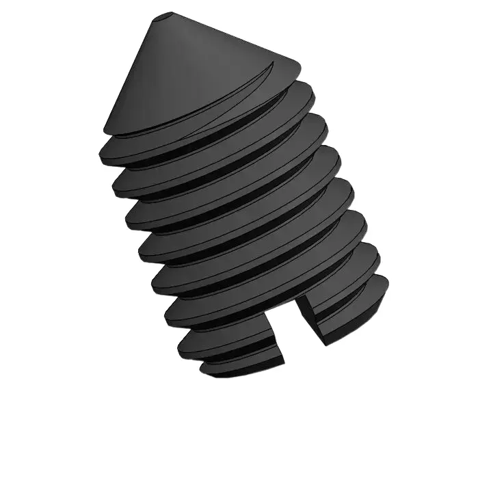 M5 x 8mm Slotted Cone Point Set Screw Steel Black DIN553