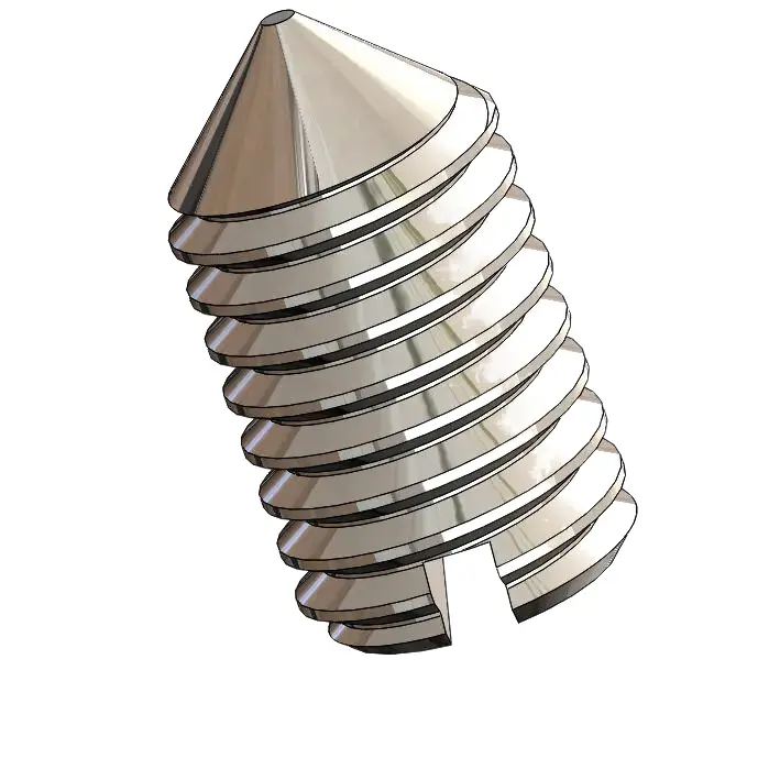 M5 x 9mm Slotted Cone Point Set Screw SUS304 Stainless Steel Inox DIN553