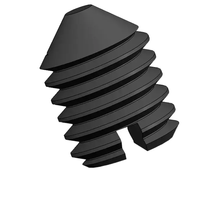 M6 x 8mm Slotted Cone Point Set Screw Steel Black DIN553