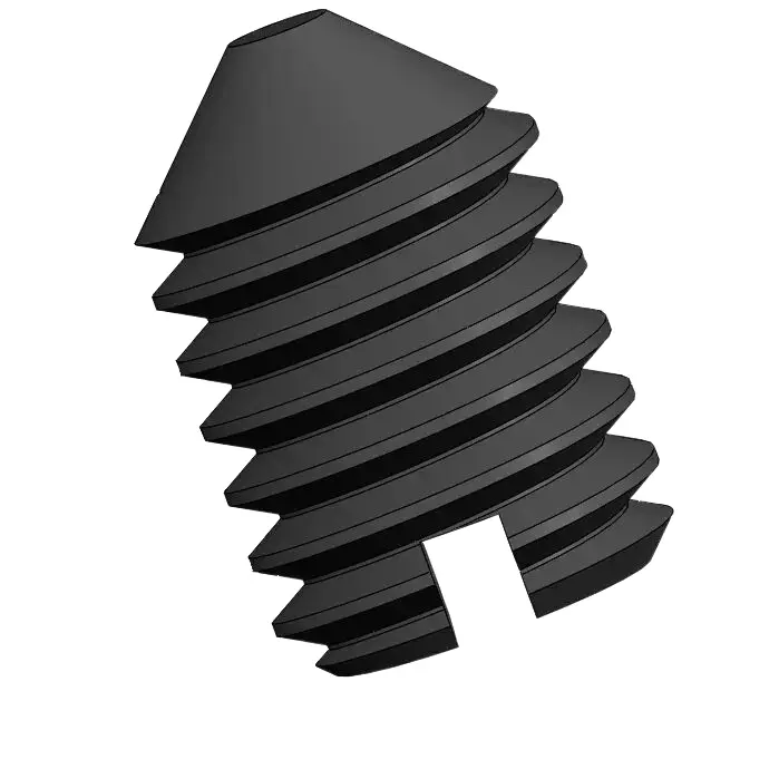 M6 x 9mm Slotted Cone Point Set Screw Steel Black DIN553