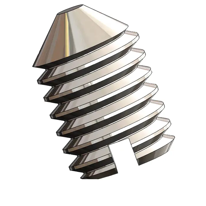 M6 x 9mm Slotted Cone Point Set Screw SUS304 Stainless Steel Inox DIN553