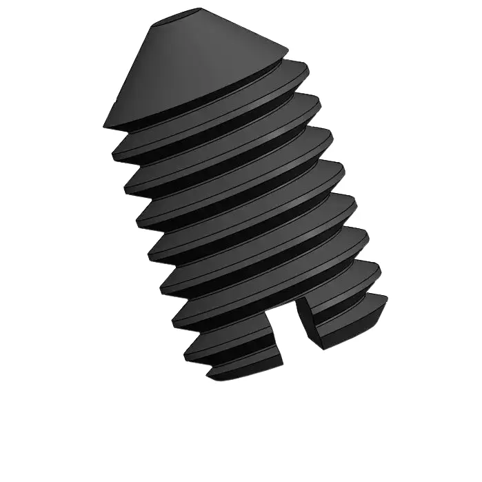 M6 x 10mm Slotted Cone Point Set Screw Steel Black DIN553