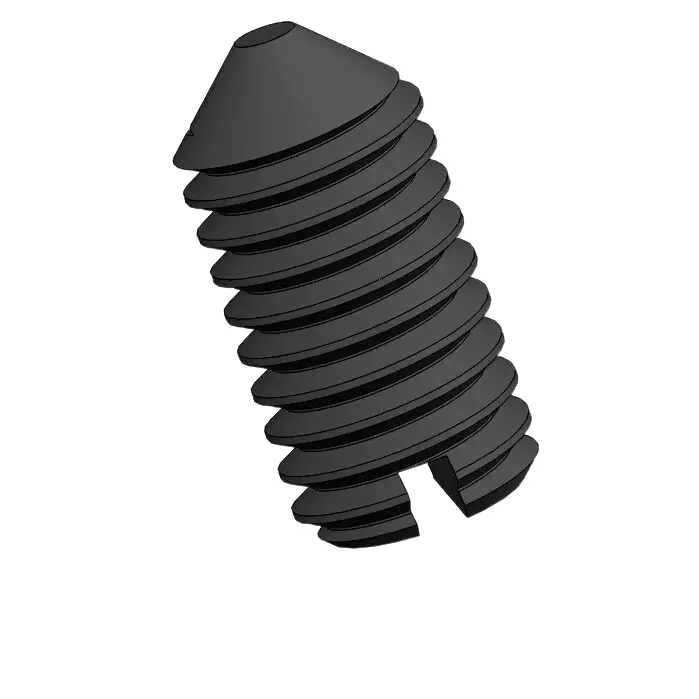 M6 x 12mm Slotted Cone Point Set Screw Steel Black DIN553