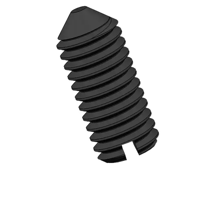 M6 x 14mm Slotted Cone Point Set Screw 12.9 Carbon Steel Black DIN553