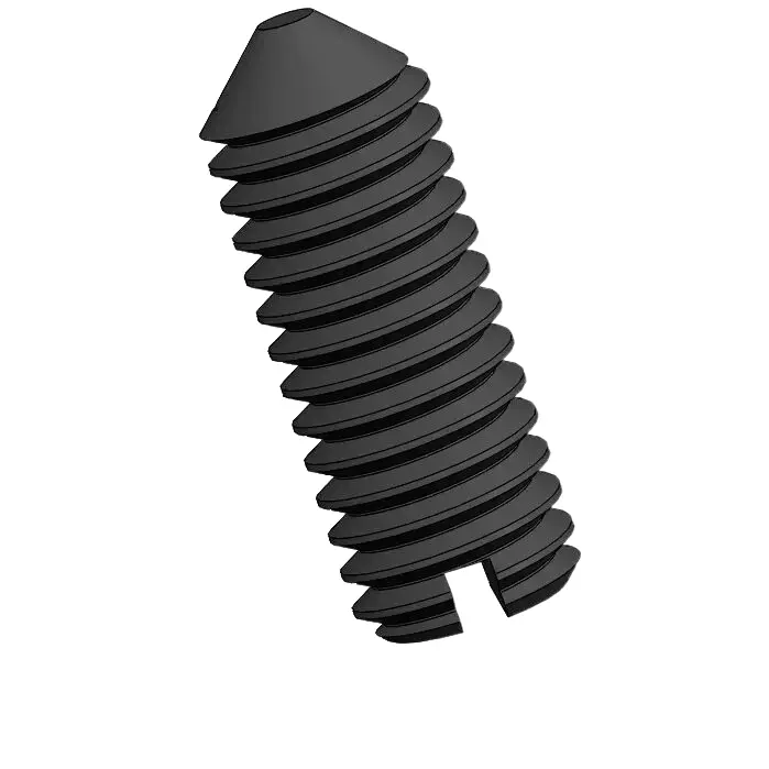 M6 x 16mm Slotted Cone Point Set Screw 12.9 Carbon Steel Black DIN553