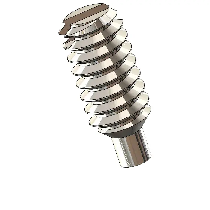 M1.6 x 4mm Dog Point Set Screws Slotted SUS304 Stainless Steel Inox DIN417
