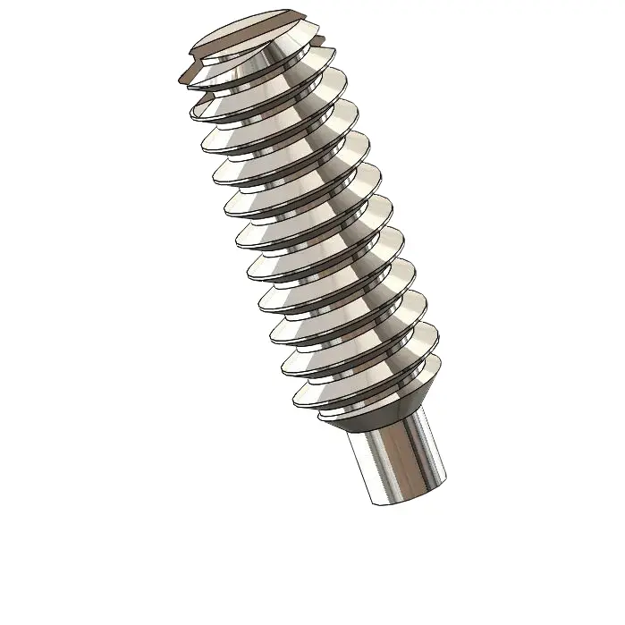 M1.6 x 5mm Dog Point Set Screws Slotted SUS304 Stainless Steel Inox DIN417