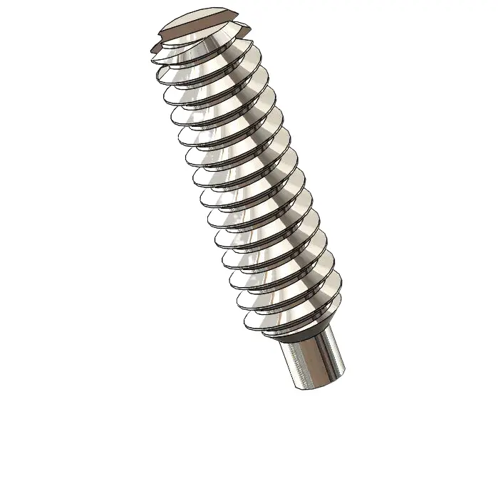 M1.6 x 6mm Dog Point Set Screws Slotted SUS304 Stainless Steel Inox DIN417