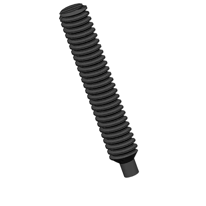 M2 x 12mm Dog Point Set Screws Slotted Steel Black DIN417