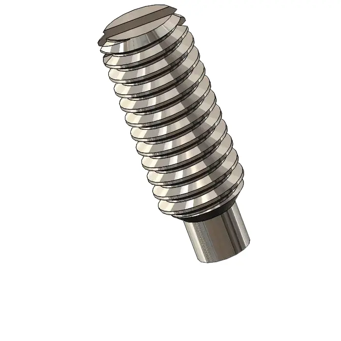 M2.5 x 7mm Dog Point Set Screws Slotted SUS304 Stainless Steel Inox DIN417