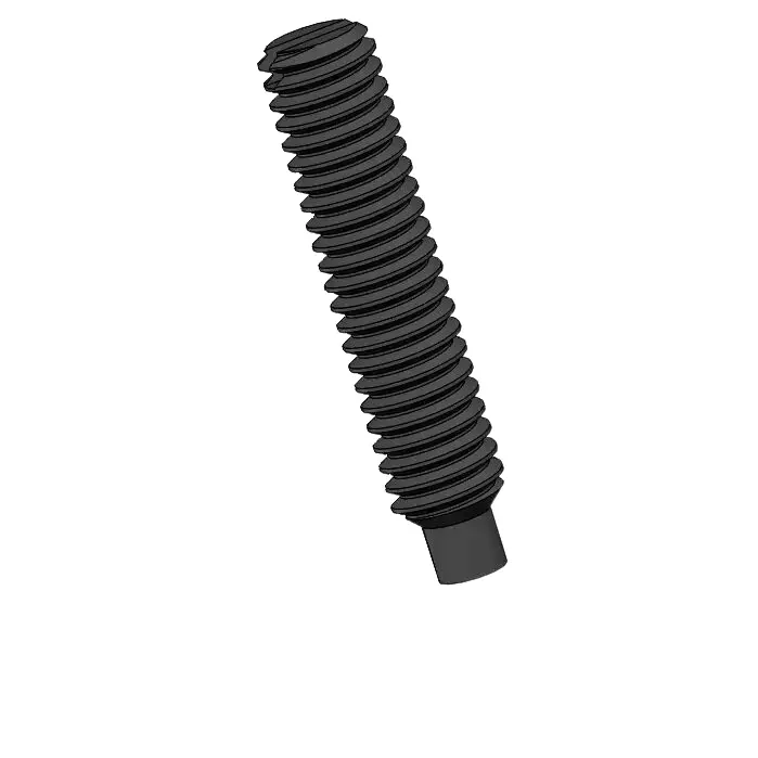 M2.5 x 12mm Dog Point Set Screws Slotted Steel Black DIN417