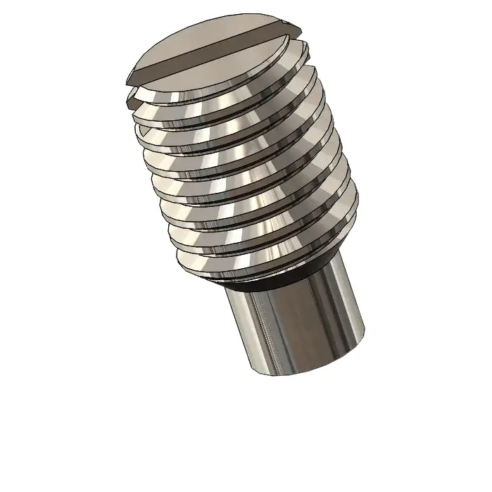 M4 x 7mm Dog Point Set Screws Slotted SUS304 Stainless Steel Inox DIN417