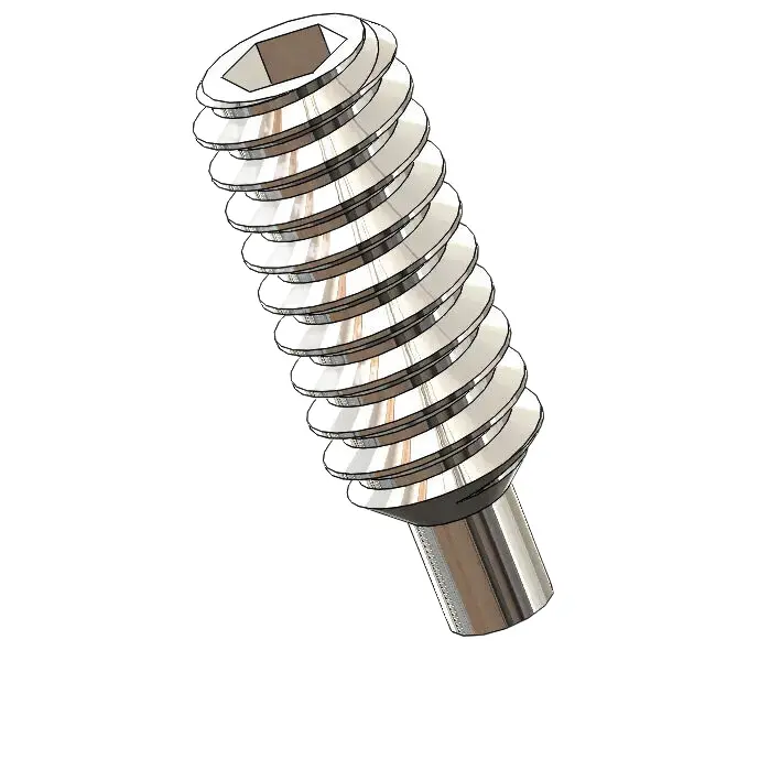 M1.4 x 4mm Dog Point Set Screws Socket SUS304 Stainless Steel Inox DIN915