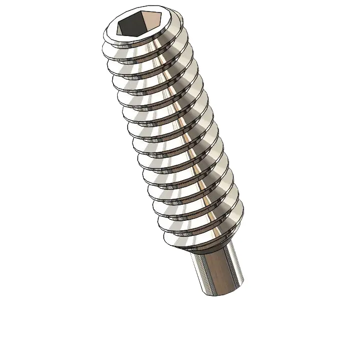 M1.4 x 5mm Dog Point Set Screws Socket SUS304 Stainless Steel Inox DIN915