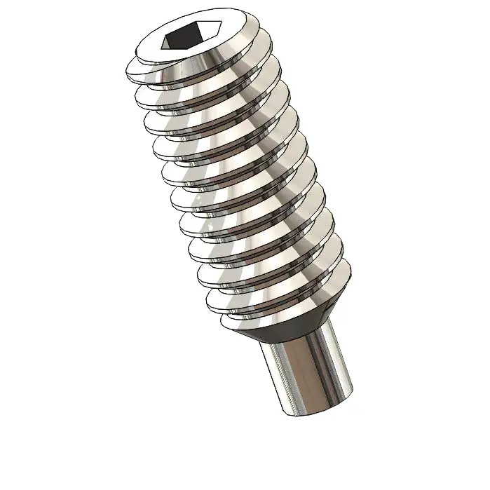 M1.8 x 5mm Dog Point Set Screws Socket SUS304 Stainless Steel Inox DIN915