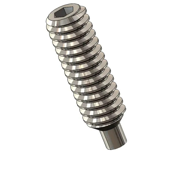 M2 x 7mm Dog Point Set Screws Socket SUS304 Stainless Steel Inox DIN915