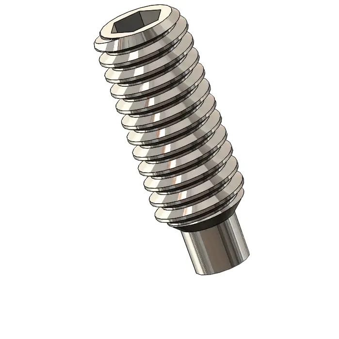 M2.5 x 7mm Dog Point Set Screws Socket SUS304 Stainless Steel Inox DIN915