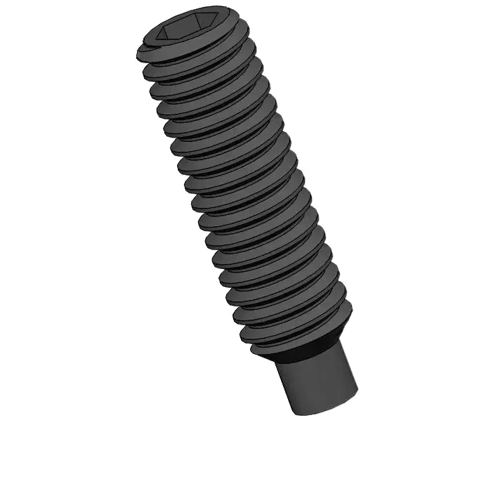 M2.5 x 9mm Dog Point Set Screws Socket 12.9 Carbon Steel Black DIN915