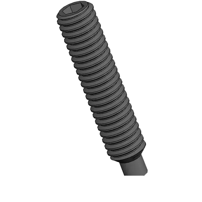 M2.5 x 12mm Dog Point Set Screws Socket 12.9 Carbon Steel Black DIN915