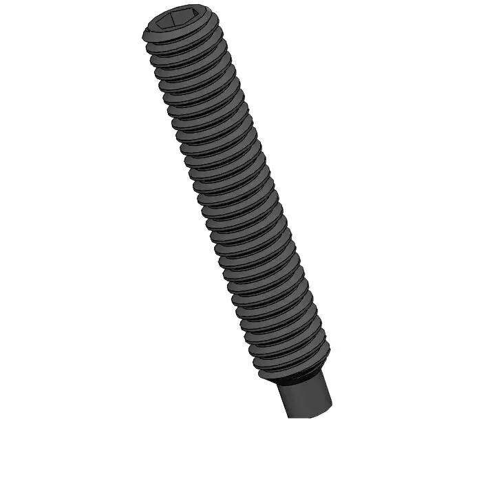 M2.5 x 14mm Dog Point Set Screws Socket Steel Black DIN915