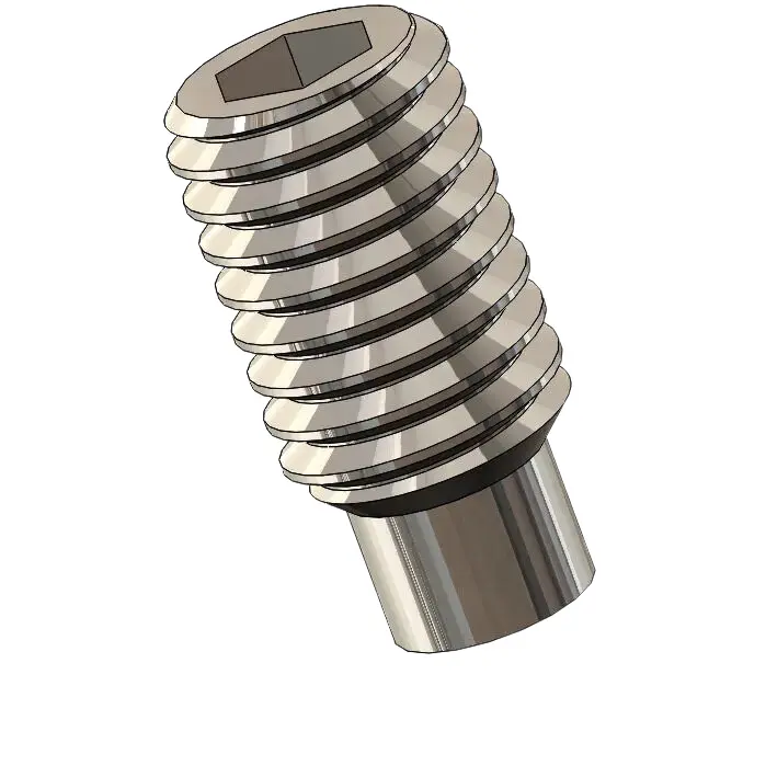 M5 x 10mm Dog Point Set Screws Socket SUS304 Stainless Steel Inox DIN915