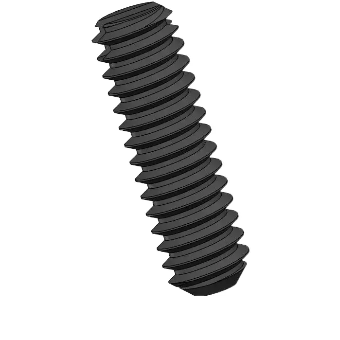 M1.2 x 4mm Slotted Flat Point Set Screw Steel Black 