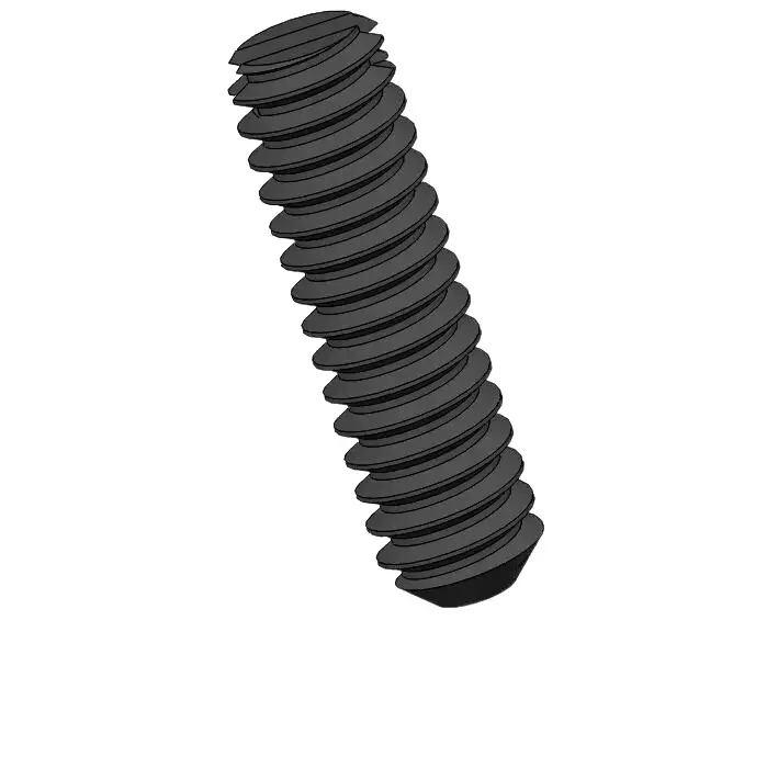 M1.4 x 5mm Slotted Flat Point Set Screw Steel Black 