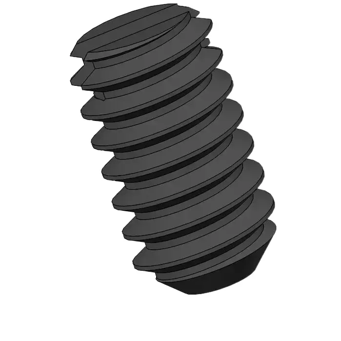 M1.4 x 2.5mm Slotted Flat Point Set Screw Steel Black 