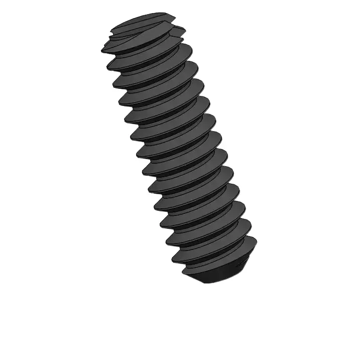 M1.6 x 5mm Slotted Flat Point Set Screw Steel Black 