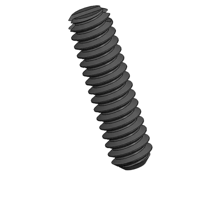 M1.6 x 6mm Slotted Flat Point Set Screw Steel Black 